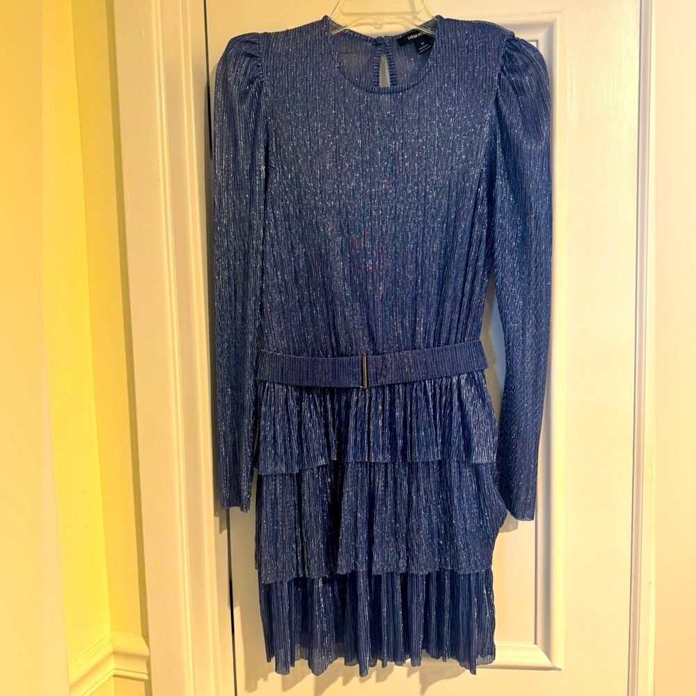Sabina Musayev Blue Tiered Women’s Mini Dress